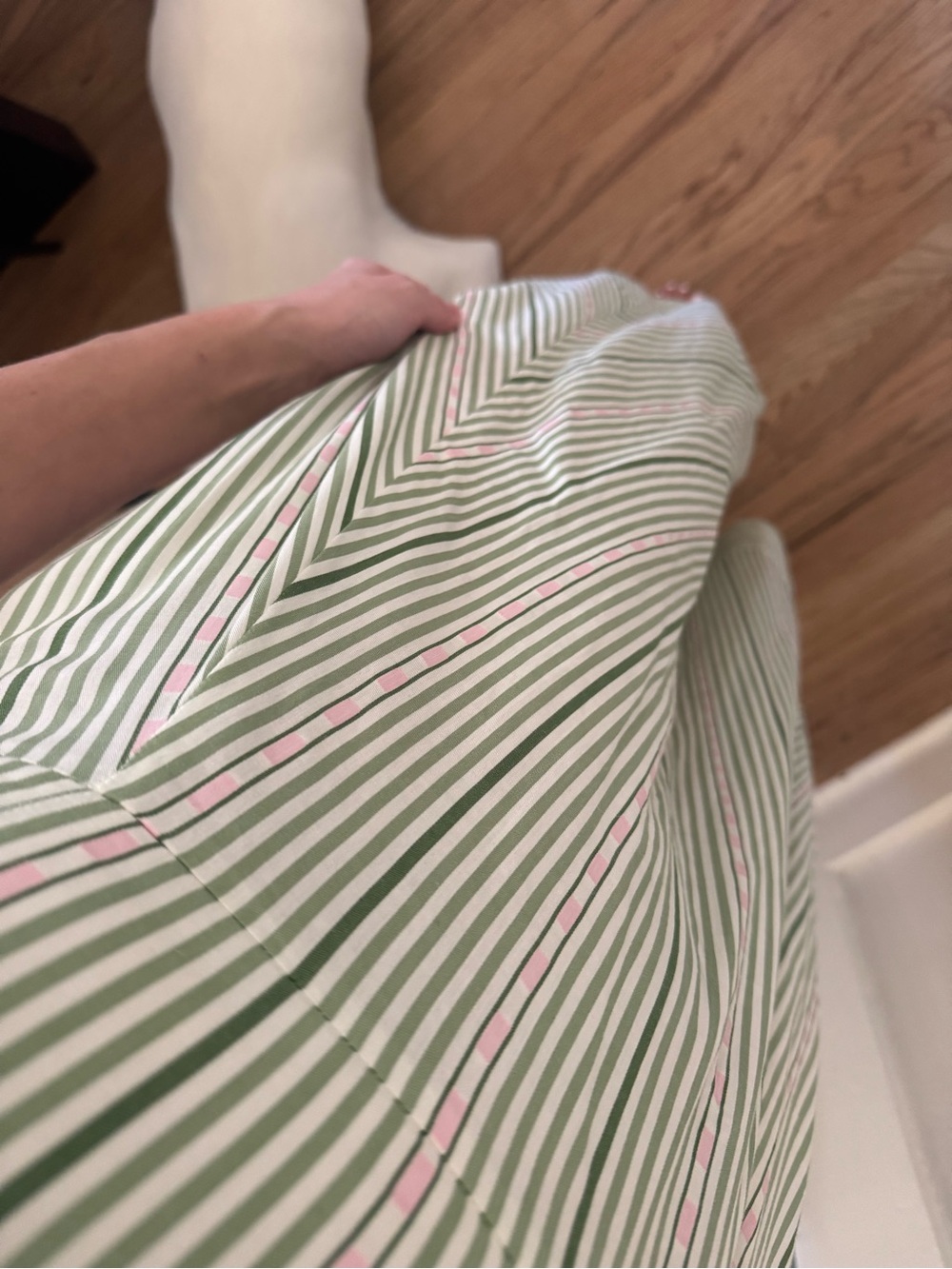 Hill House Margot Dress in Green Jacquard Stripe - Picture 9 of 10